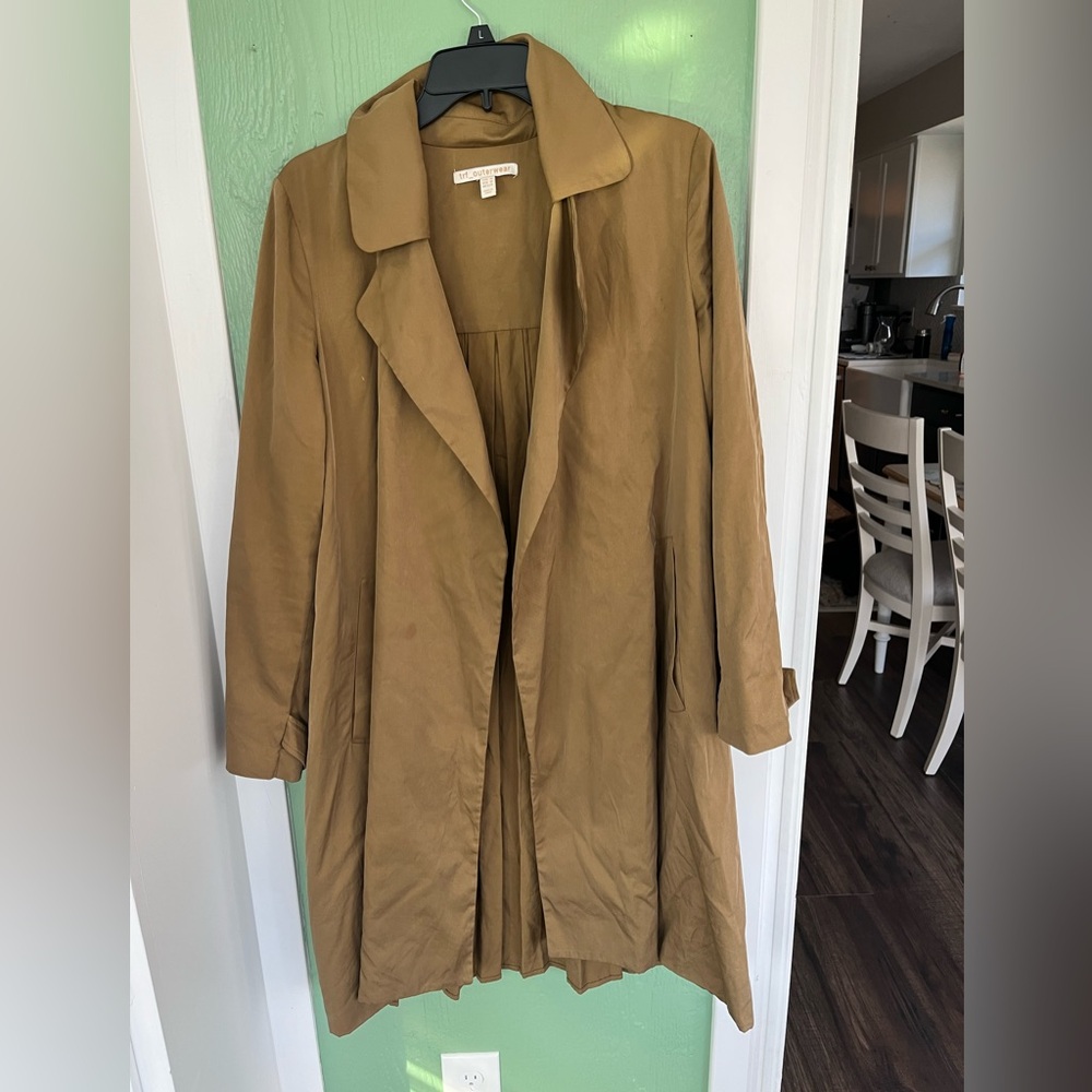 Zara tan open trench coat